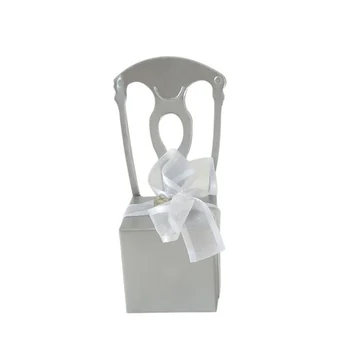 

50pcs European Wedding Creative Candy Boxes Gold Silver Chair Paper Board Box Baby Full Moon Party Birthday Supplies Gift Box