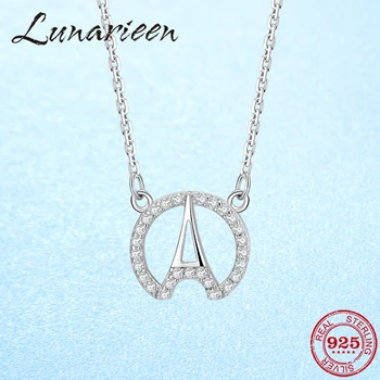 

High quality 925 Sterling Silver Eiffel Tower love Necklace CZ necklace Fashion Chain Necklace for Women Accessories Jewelry
