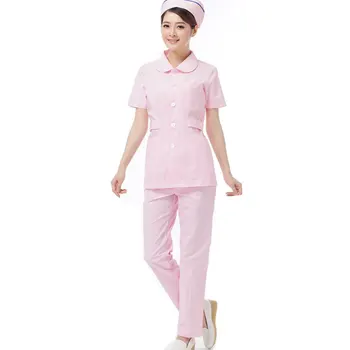 

Hospital Surgical Suits Women Scrubs Nursing Uniforms Beauty Salon Female Short Sleeve Coat+Pants Nurse Medical Clothing