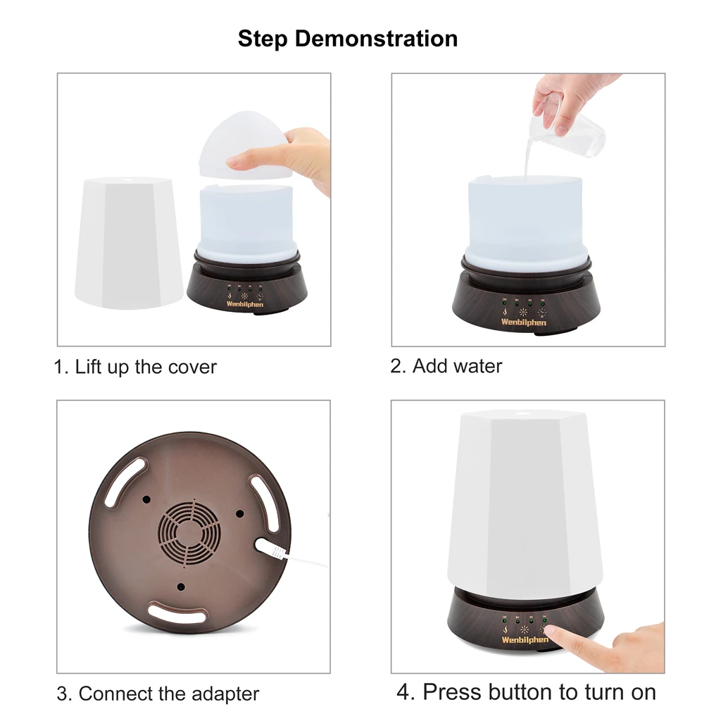 350Ml Cool Mist Maker Ultrasonic Humidifier Essential Oil Aroma Diffuser Ultrasonic air humidifier Essential oil Aromatherapy