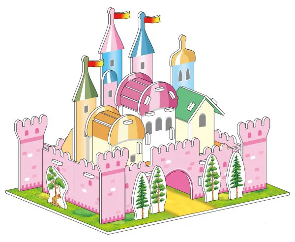 DIY 3D бумажные строительные головоломки, строительные модели, развивающие игрушки для детей, замок, дом, животные, строительная модель, детские игрушки - Цвет: 1690-34