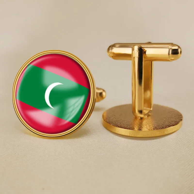 Maldives запонки с изображением флага страны мира флаг и области Запонки с изображением флага