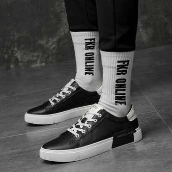 

Trend Wild Sneakers Men Genuine Leather Casual Shoes Lace Up Fashion Male Shoes Leisure Height Increased Comfortable Shoes New