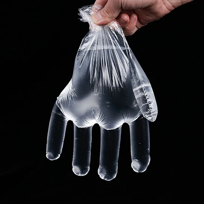 

50pcs/set Household Party Gloves One-off Gloves Restaurant BBQ Transparent Eco-friendly PE Gloves Kitchen Garden Accessories