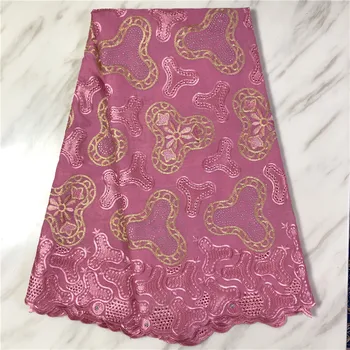 

High Quality pink African French Lace Fabric Swiss Voile Lace Nigerian Cotton Lace Fabric For Everyone PL1025