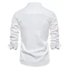 NEGIZBER New Spring Cotton Linen Shirt Men Solid Color High Quality Long Sleeve Shirt for Men Spring Casual Social Men's Shirts ► Photo 3/6