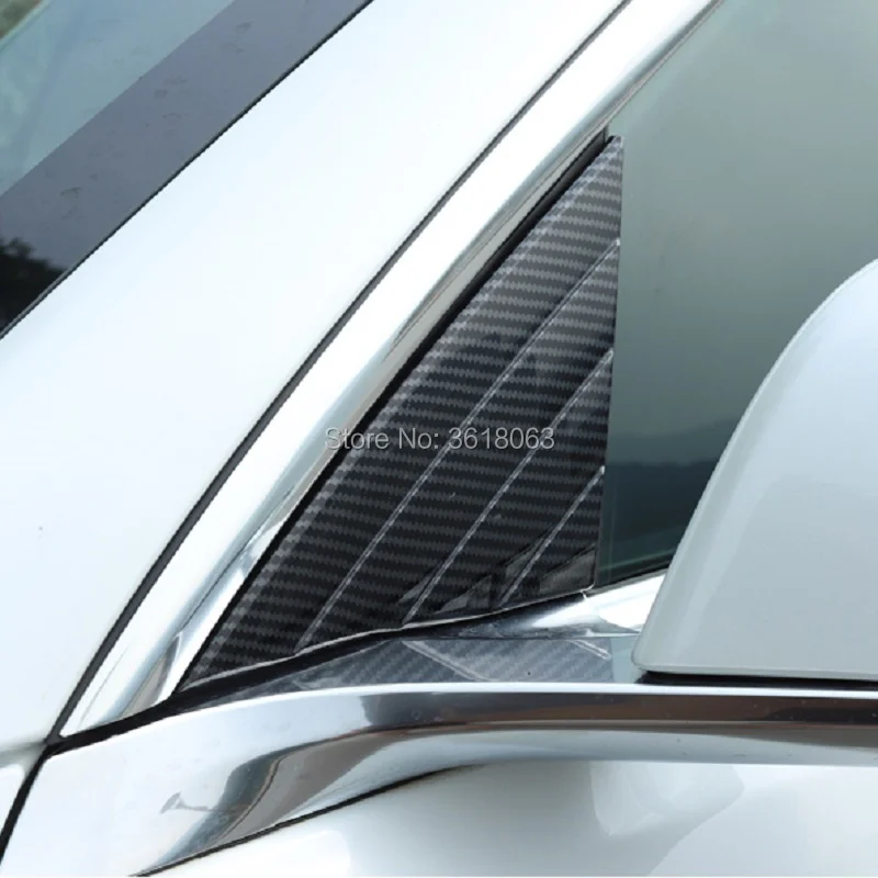 Для Tesla модель 3 углеродное волокно Переднее стекло треугольник зеркало заднего вида боковая Опора накладка наклейки автомобильные аксессуары