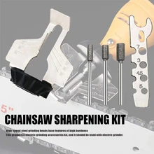 Guide d'affûtage de scie à chaîne, Guide d'affûtage de scie à chaîne, adaptateur de perceuse, tête d'affûtage de scie à chaîne, Kit d'accessoires d'outil rotatif