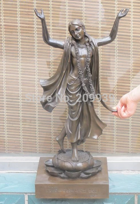005731 2" огромная чистая бронза Krishna Индия Верховная Личность первой статуи(A0314
