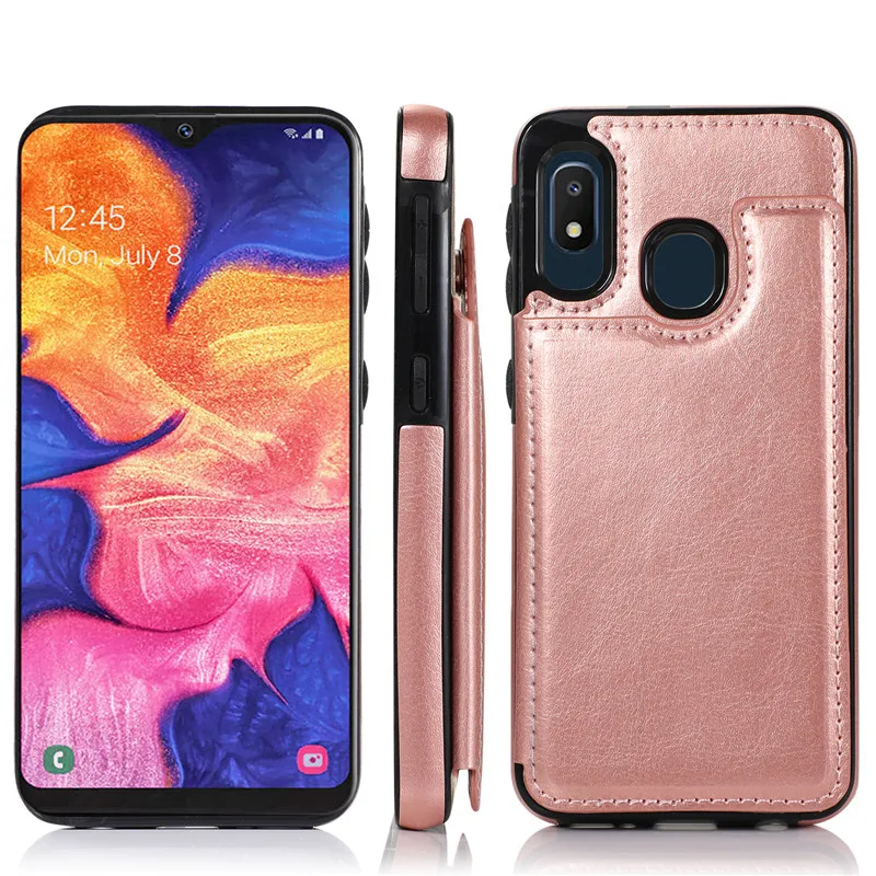 Кожаный чехол для samsung Galaxy A10 A20 A30 A40 A50 A70 чехол-портмоне с откидной крышкой крышка для samsung A10s A20s A30s A50s A70s A10E A20E чехол s - Цвет: Rose gold