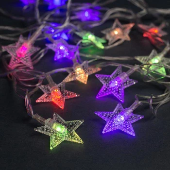 

Garland "Thread" 5 m with Star-speckled attachments, IP20, transparent thread, 20 LED, multi-glow, flashing, 220 V