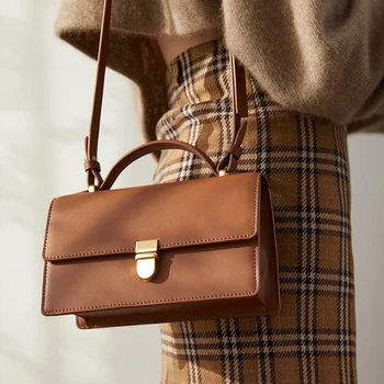 

Chic Woman Bags Box Bag Messenger Bag Crossbody Bags Lady Brown Bag Female Handbags Luxury Black Flap Bags