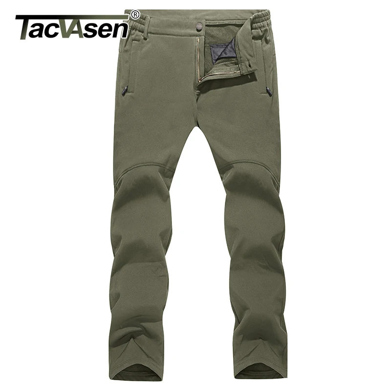 TACVASENWinterSoftshellPantsMenFleeceLiningWarmMilitary