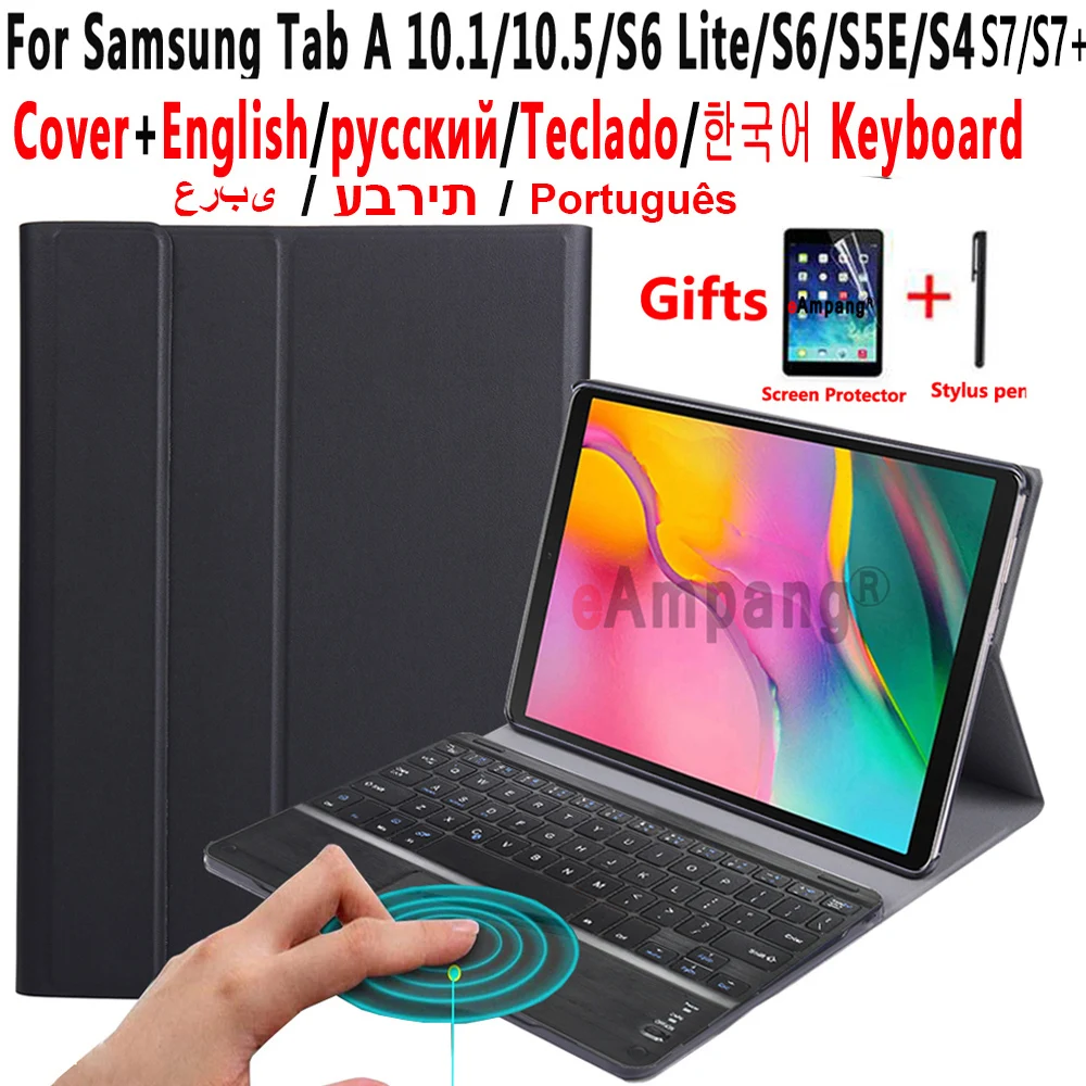 Сенсорная клавиатура чехол для Samsung Galaxy Tab A 10 1 2019 5 A6 2016 S7 11 + плюс 12 4 S6 Lite S4 S5e