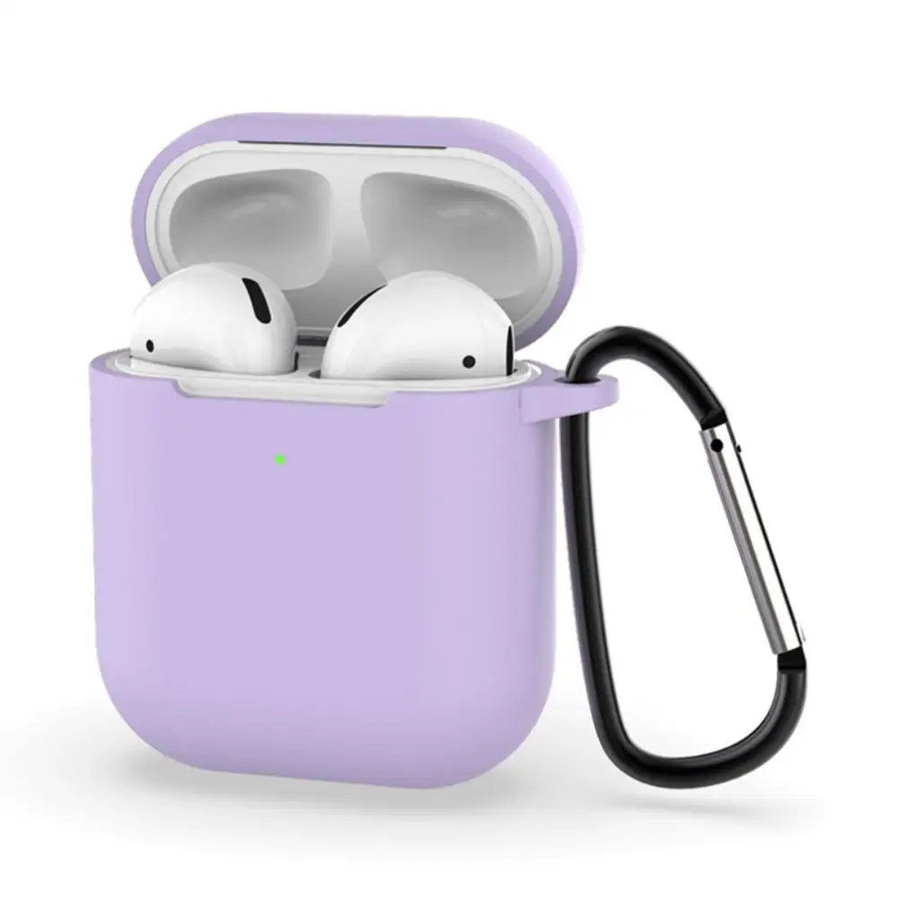 Горячий защитный чехол для наушников airpods 2-го Поколения Портативный Силиконовый чехол протектор для наушников с карабином - Цвет: 4