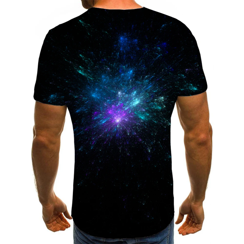 Mens 3D Printed T-Shirts Outer Space Flame Nebula Graphic Novelty Tees