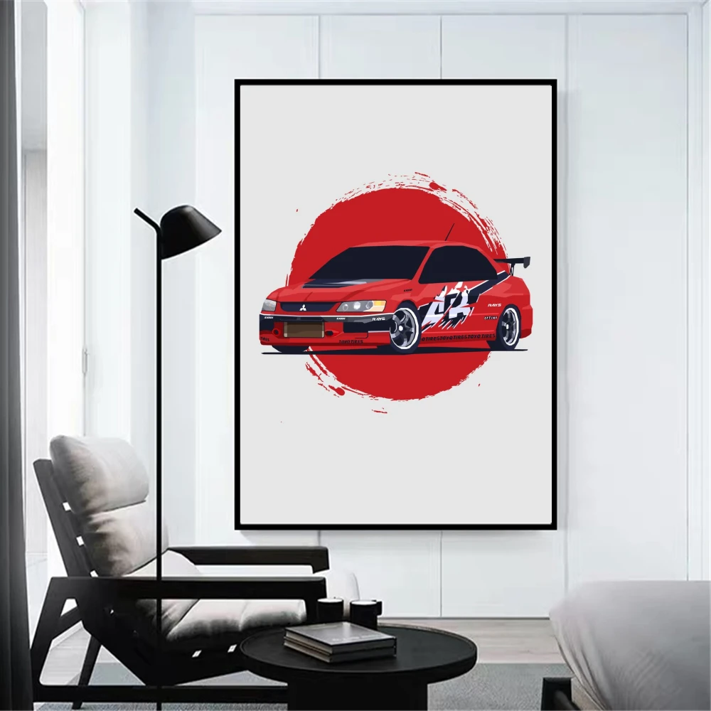 MITSUBISHI LANCER EVO IX настенный художественный постер для спортивного автомобиля