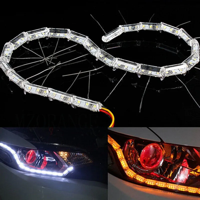 LED Running Turn Signal DRL with turn signals Flexible Running Lights Knight Rider LED Strip Light 2 pcs Running lights DRL LED
