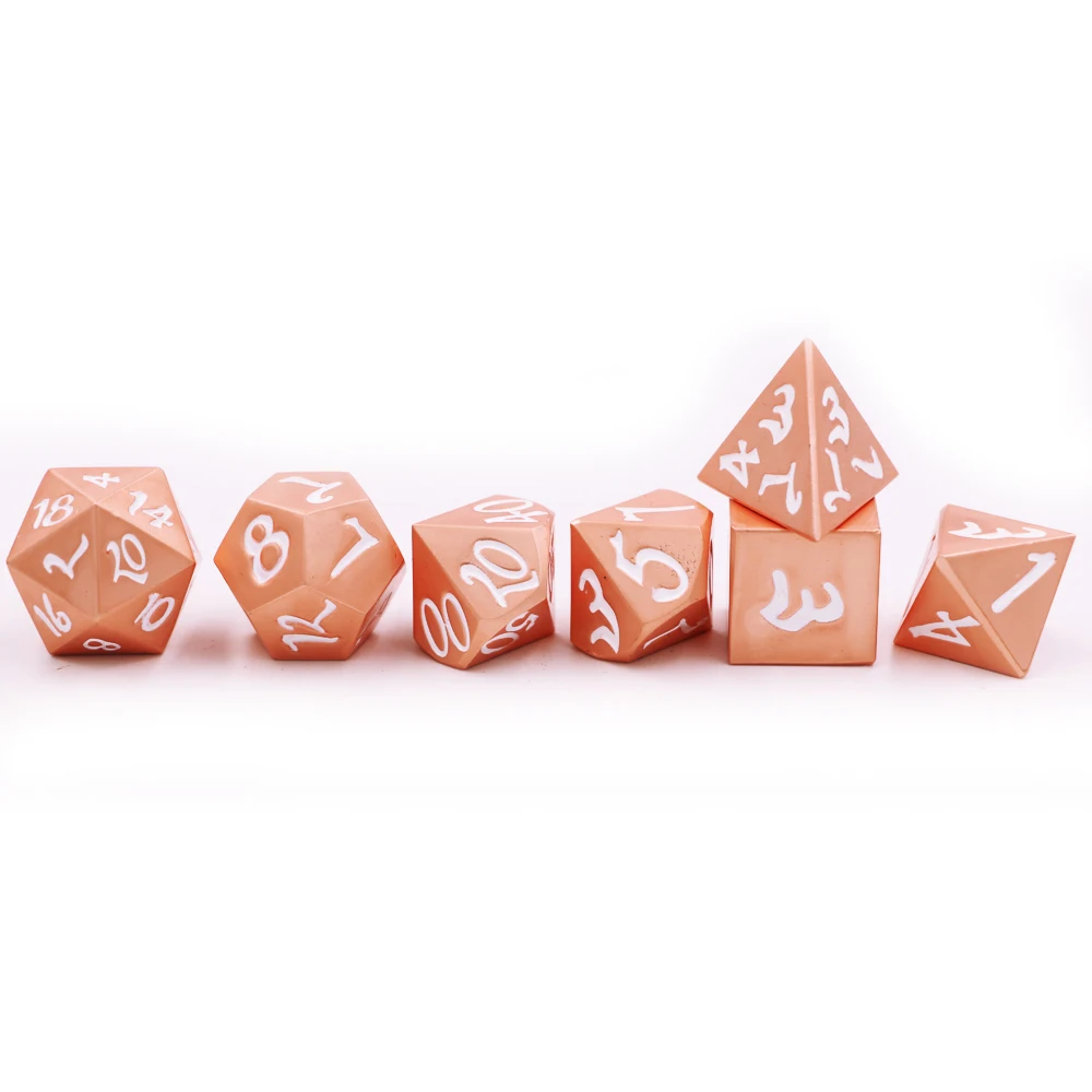 7 шт./набор креативных ролевых игральных костей D& D металлические игральные кости жемчужный красный белый D4 D6 D8 D10 D12 D20 многогранные игральные кости
