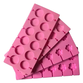 

Round Flower Lollipop Silicone Mold POP Sticks Bags Cake Decorating Tools 3D Ice Candy Chocolate Moulds Baking Tool