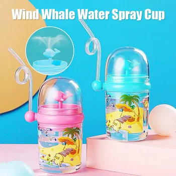 

Water Spray Cup Summer Children Plastic Straw Water Cup Bottle Fall Resistant DTT88