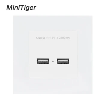 

Minitiger Wall PC Panel UK Standard Wall Power Socket Electrical Outlet Dual USB Smart Charging Port 5V 2A Output