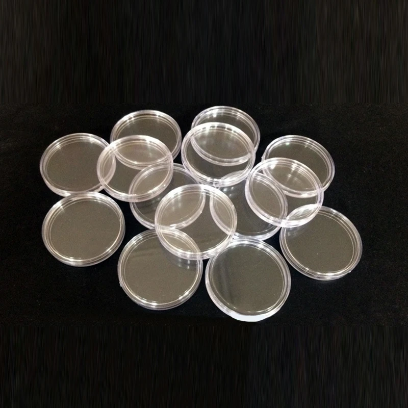 10 Pcs Plastic Clear Round Capsule Box Collection Holder Case Storage for 40mm Coins Clear Round Display Cases Coin Holders Boxe