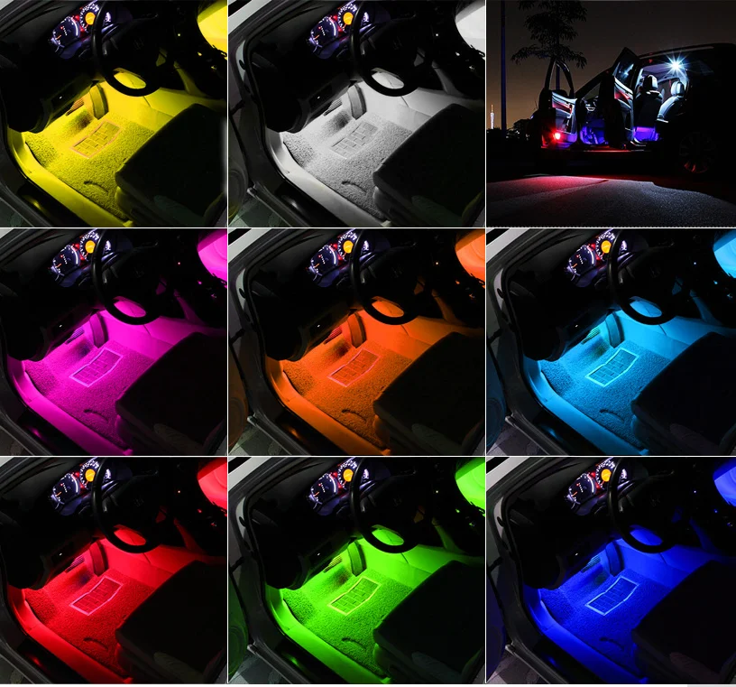 RGB Автомобильный RGB USB СВЕТОДИОДНЫЙ цветной светодиодный светильник в форме автомобиля атмосферная лампа внутреннего освещения 12 В - Emitting Color: RGB