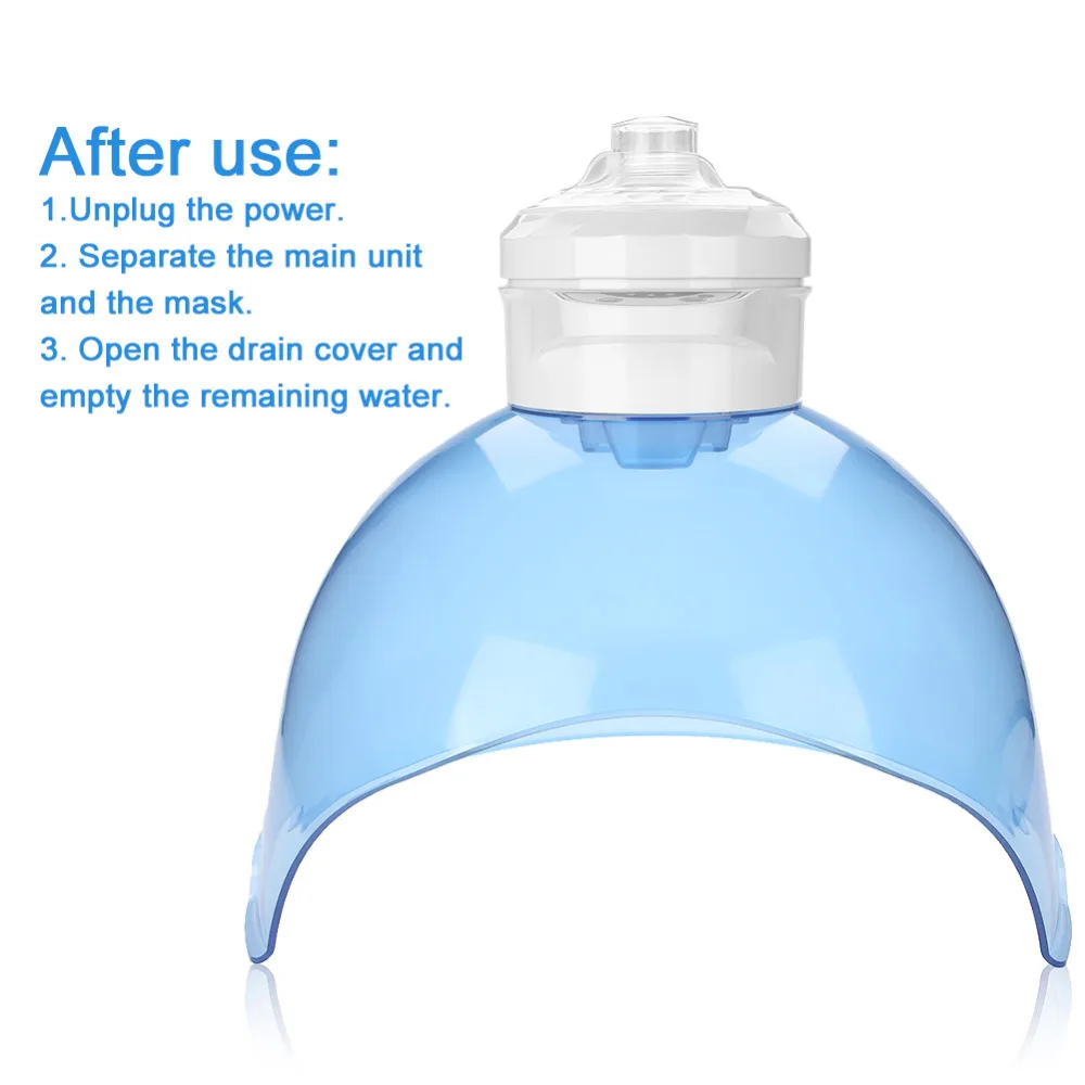  Hydrogen Oxygen LED Facoal Mask Red & Blue Light Spectrometer Mask Skin Moisturizing Rejuvenation B - 4000178116859