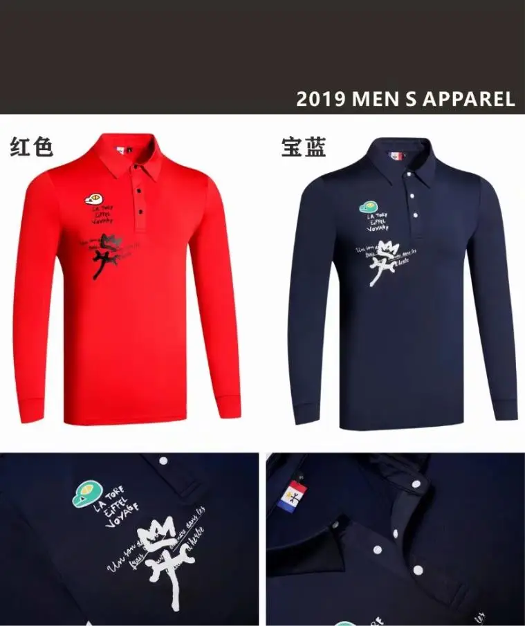 2019 Мужская спортивная одежда для гольфа с длинными рукавами футболка 3 цвета