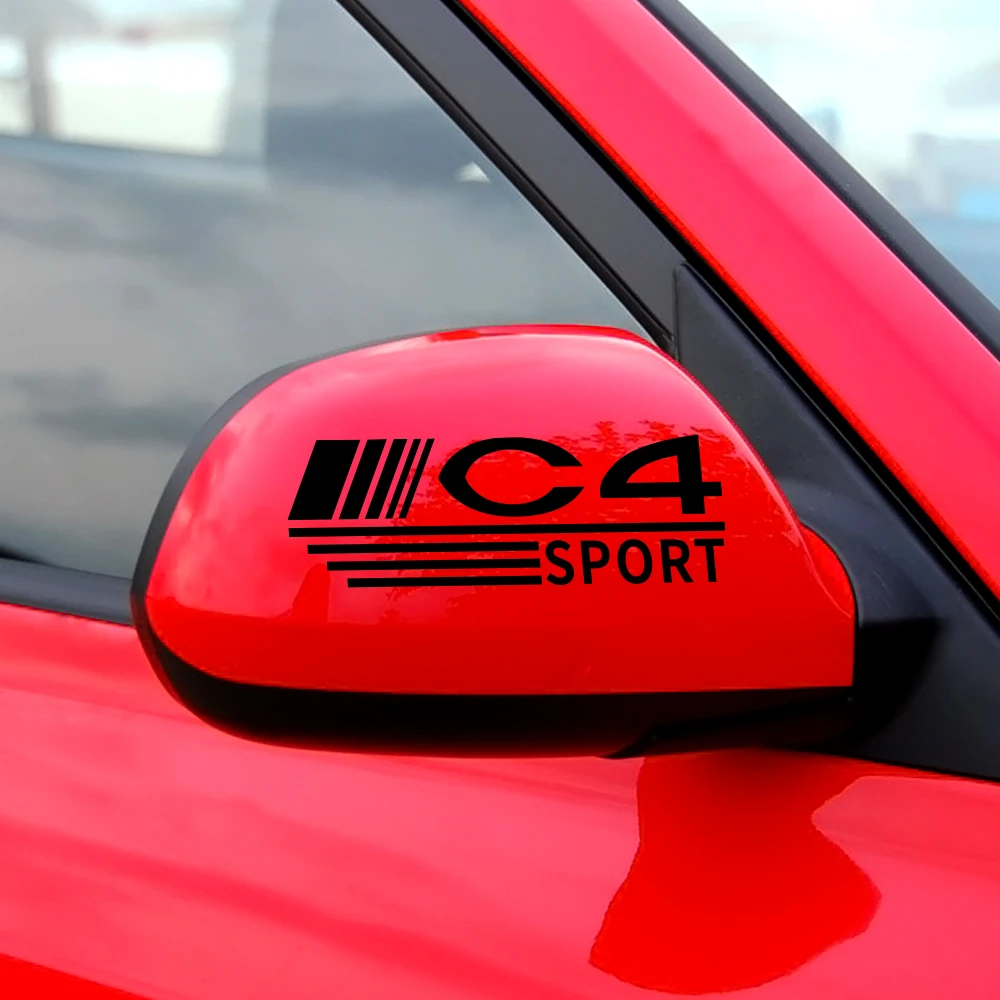 

2PCS/Set Car Reflective Graphic Vinyl Sticker Rearview Mirror Trim Sport Decals For Citroen C4 Auto Mirror Decor Car Accessories