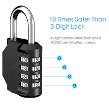

4-Digit Outdoor Waterproof Code Lock For School Gym Lockers Sports Lockers Fences Tool Boxes Doors Shells Buckle Storage