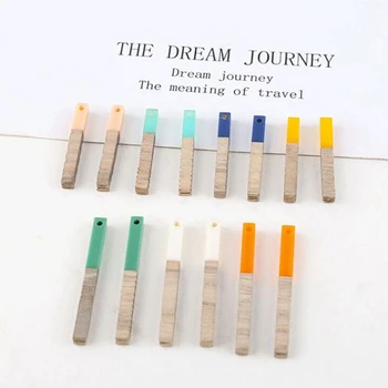 

10pcs/lot Resin Strip Pendant Tassel Tip Charms For DIY handmade jewelry earrings material Accessories