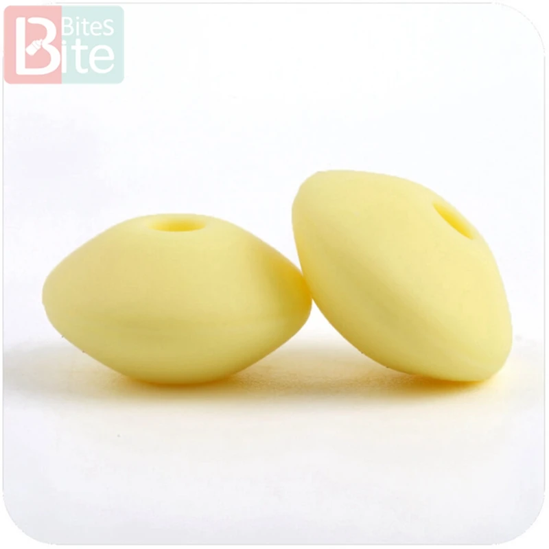 Candy Yellow Кусачки 20 шт. 10 мм Силиконовые Бусины Abacus Lentils SoftBPA Бесплатный пищевой материал DIY ремесла Детские бусины, прорезыватель - Цвет: Candy Yellow