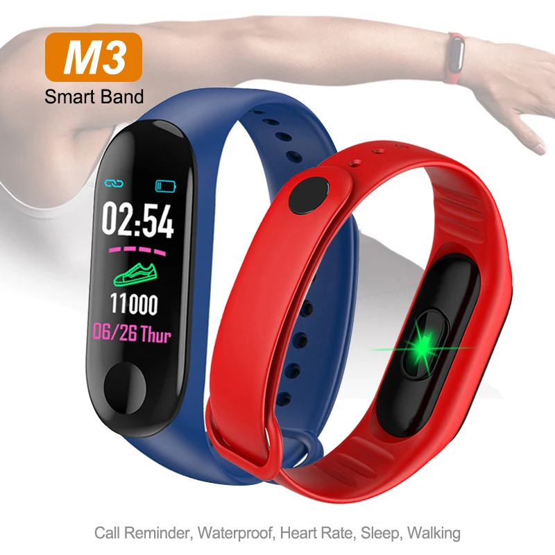 

M3 Sports Fitness Smart Wristband Blood Pressure & Heart Rate Monitor Touch Screen Smart Band Step Counter Bracelet