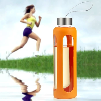 

1Pc Outdoor Sport Water Bottle 550ml Glass Drink Bottle Portable Bicycle Cycling Water Bottle Transparent Travel Hiking Bottles