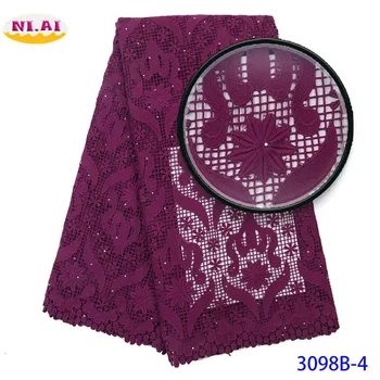 

Nigeria Lace Fabrics Embroidery Tissus Africain Dentelle African Lace Dubai Fabric For Africans Plum Marron Mr3098b