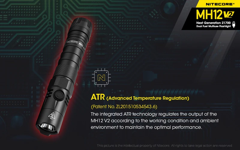 NITECORE MH12 V2 1200 Lumens 21700 Multiuse Flashlight (25)