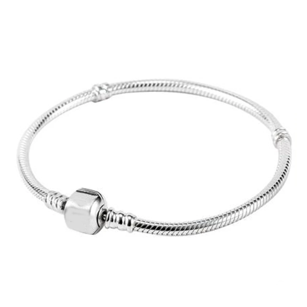 Детский серебряный браслет с застежкой, новинка, 925 пробы серебряный браслет, Подходит для европейских шармов, самодельные ювелирные изделия