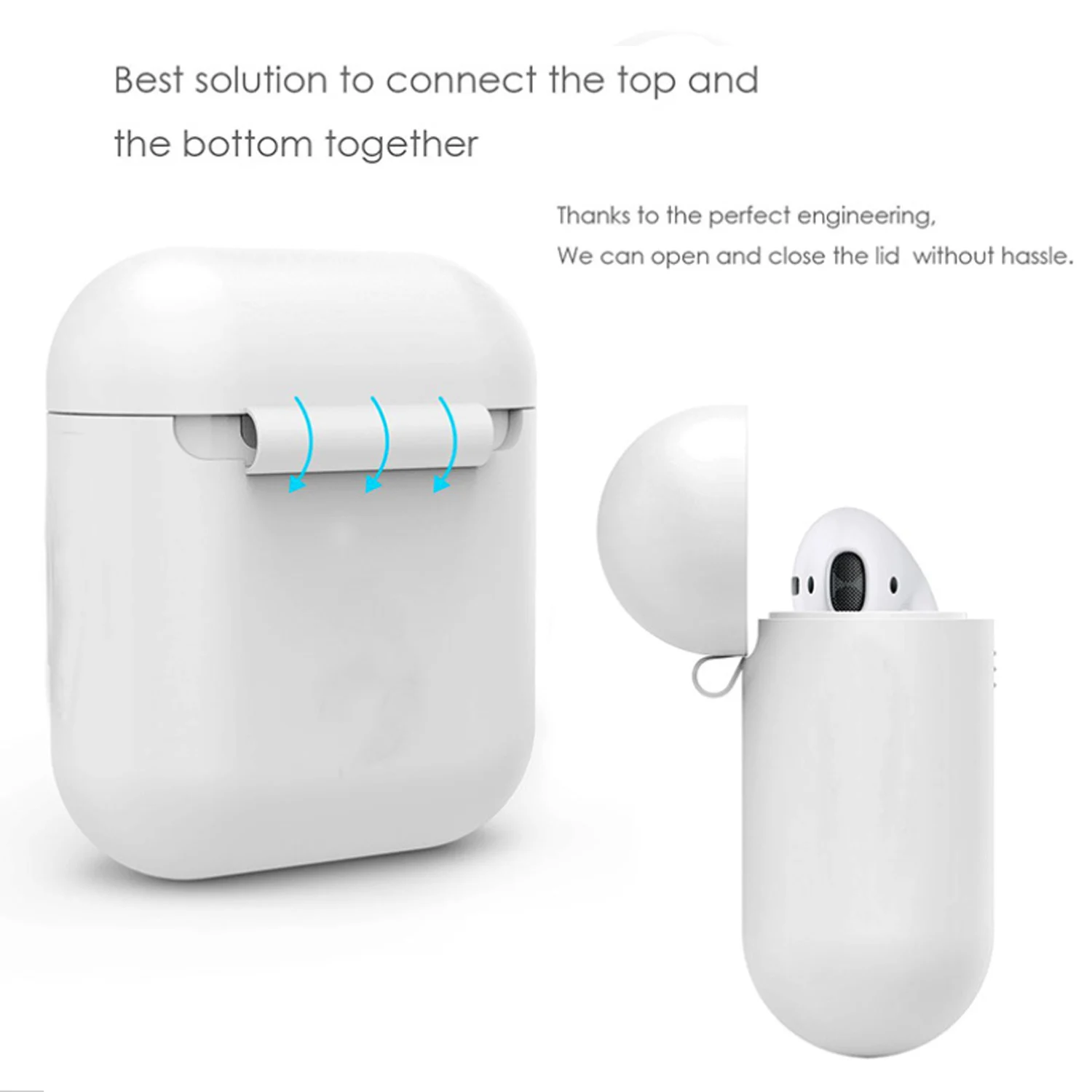 Силиконовый защитный чехол Besegad для переноски Apple Airpods 1 2 Беспроводные