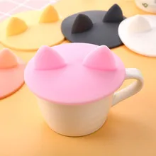 Funny Water Cup Cover Hot Cute Cat Ears Dust Cover Reusable Silicone Cup Cover DIY Free Splicing Water Cup dust cover