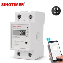 Medidor de energia elétrico digital kwh, medidor de energia inteligente wifi, medidor de energia, interruptor remoto de w, monitor de controle, 110v, 220v ac