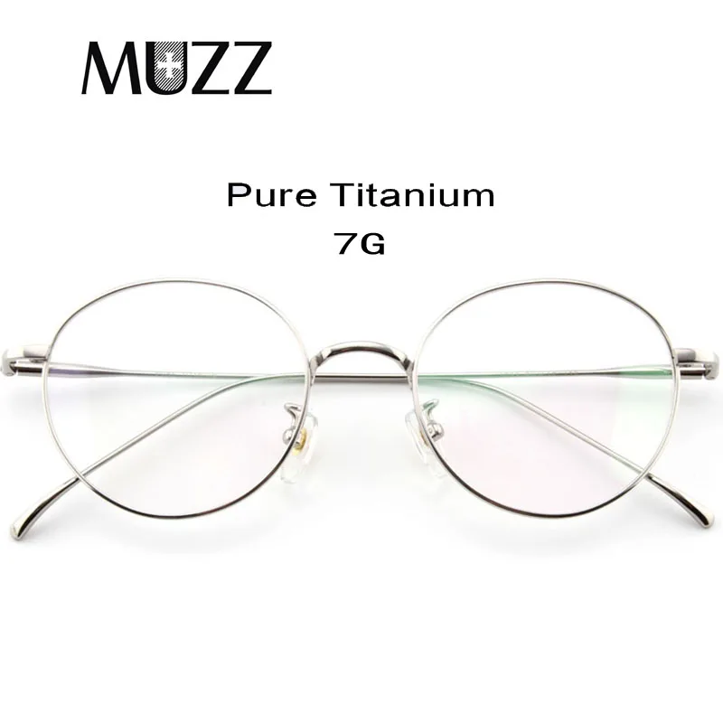 

MUZZ Pure Titanium Men Round Eyeglasses Frame Optical Frames Unisex Glasses Retro Eyeglasses Prescription Women myopia frames