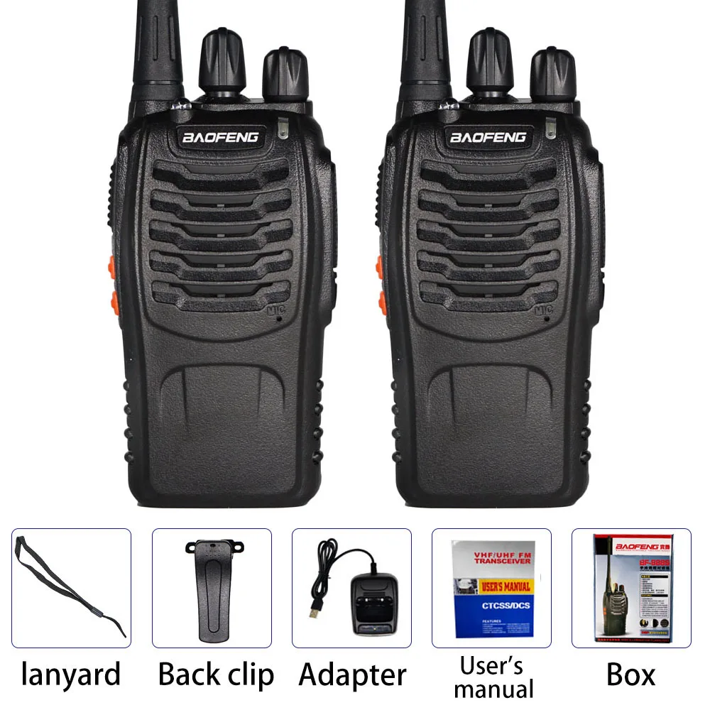 2 шт Baofeng BF-888S Walkie Talkie BF888s двухстороннее радио 5 Вт UHF 400-470 МГц Comunicador передатчик приемопередатчик 1-5 км Диапазон разговора - Цвет: No Headset