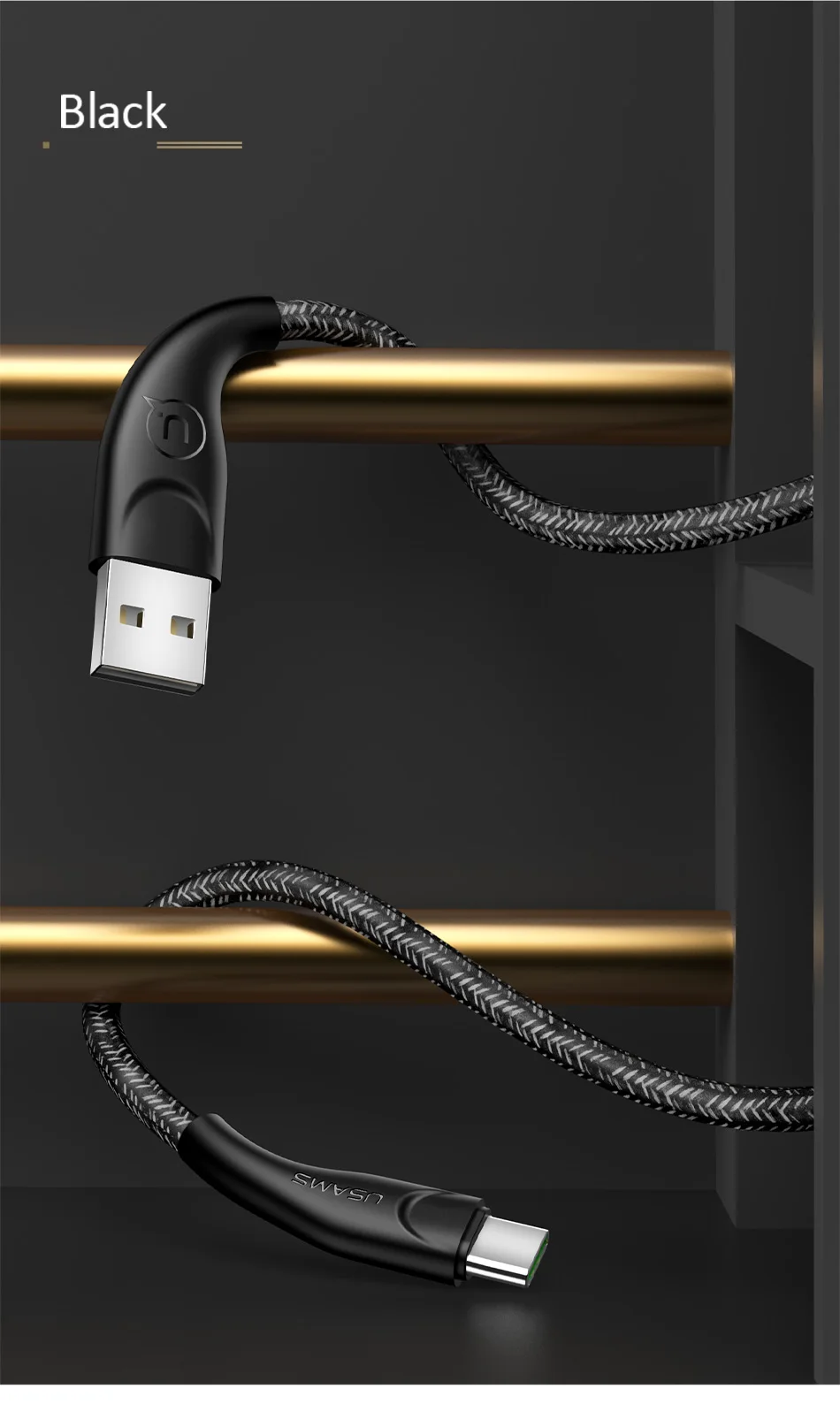 USAMS кабель type-C для samsung S10 S9 USB C зарядный провод для huawei P20 P30 type-C кабель для синхронизации данных USB-C для Ximomi mi9