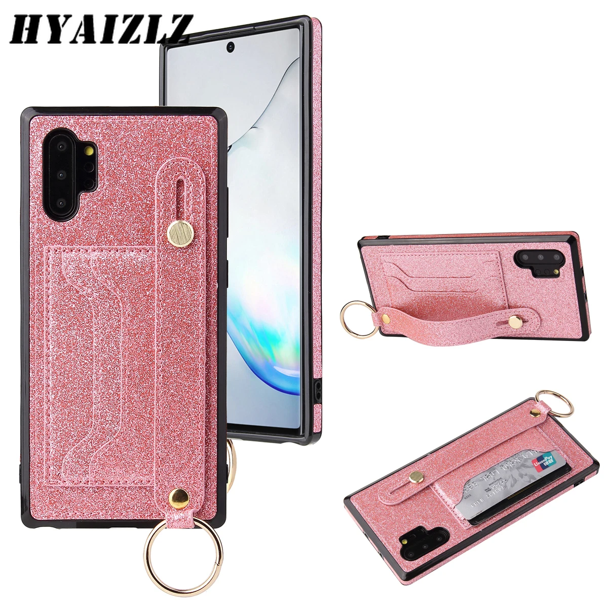 S20 Ultra Glitter Wrist Strap Case for Galaxy S20 Plus Note 10+ Soft TPU Leather Card Holder Cover Bracket Solid Color Coque S20 Ultra Glitter Wrist Strap Case for Galaxy S20 Plus Note 10+ Soft TPU Leather Card Holder Cover Bracket Solid Color Coque