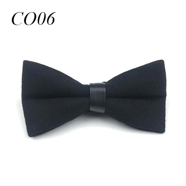 CO 06 Black Классический Хаундстут высокого качества зимняя шерсть-как однотонный галстук-бабочка для мужчин вечерние свадебные Мужские Галстук-бабочка - Цвет: CO 06 Black