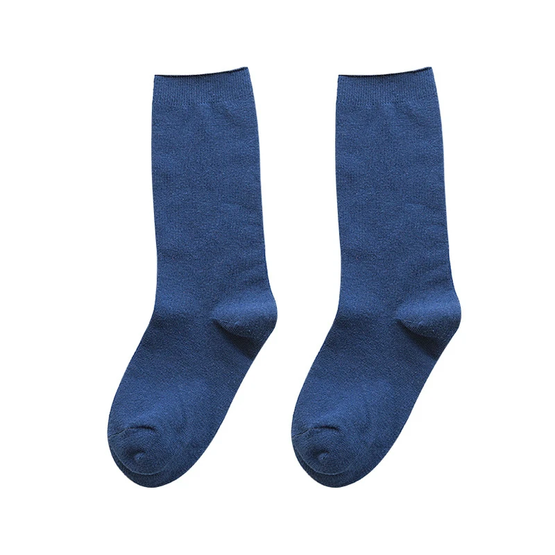 dark blue PEONFLY Harajuku, Осенние однотонные женские носки, яркие Хлопковые женские повседневные носки до щиколотки, яркие, желтые, зеленые, красные, забавные носки - Цвет: dark blue