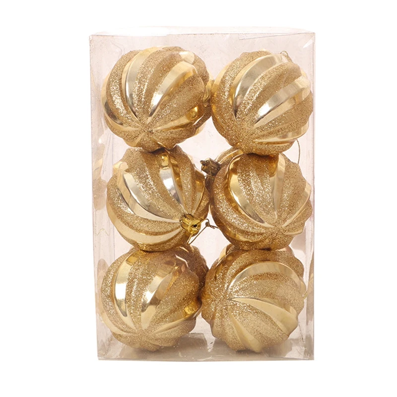 1 Set Christmas Tree Decor High Qulity White Gold Ball Ornament Bauble Party Hanging Ball for Home Christmas Decorations