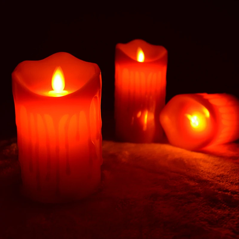 3Pcs Candle Lights Home Decoration Holders Accessories Church Christmas Gifts